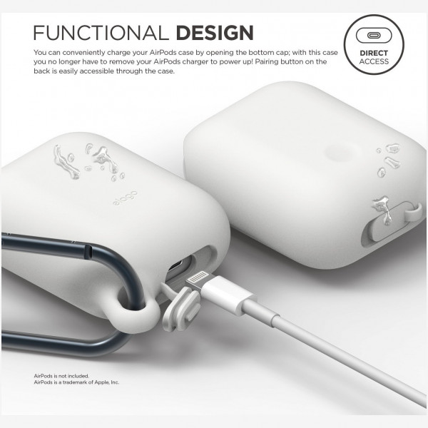 Водонепроницаемый чехол Elago Waterproof Hang Case для AirPods 2, цвет Белый (EAPWF-WH)