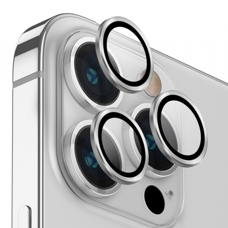 Защитное стекло для камеры Uniq OPTIX Camera Lens protector Aluminium для iPhone 14 Pro / 14 Pro Max, серебристое (IP6.1P-6.7PM-LENSSIL)