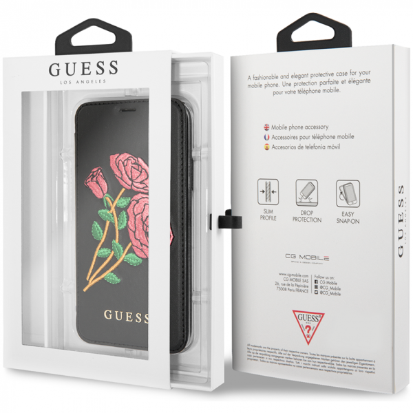 Чехол-книжка CG Mobile Guess Iridescent Booktype PU для iPhone X/XS, цвет Серебристый (GUFLBKPXIGLTSI)