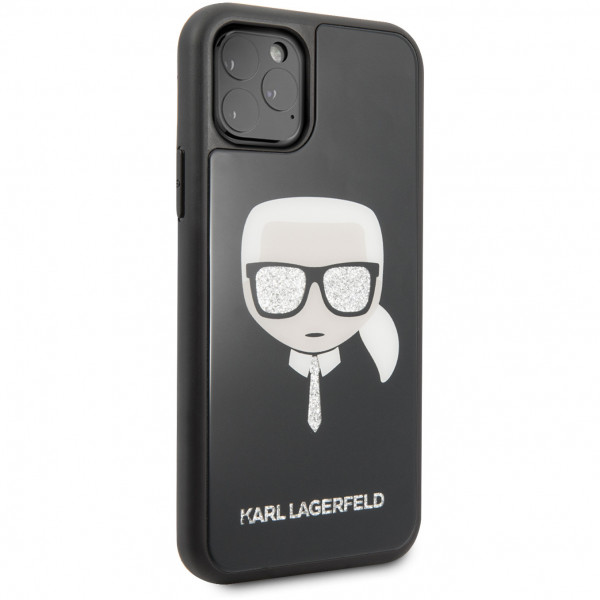 Чехол CG Mobile Karl Lagerfeld Double Layer Karl's Head Hard Glass для iPhone 11 Pro, цвет Черный (KLHCN58DLHBK)