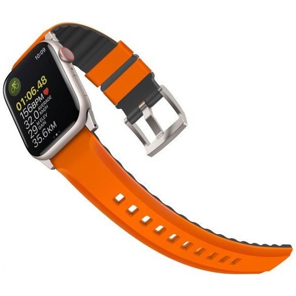 Ремешок Uniq для Apple Watch 49/45/44/42 mm ремешок Linus Airosoft silicone strap Volt Orange (49MM-LINUSVORG)