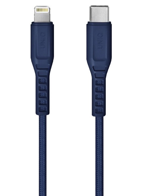 Кабель Uniq Flex strain relief USB-C - Lightning MFI Blue 1.2m