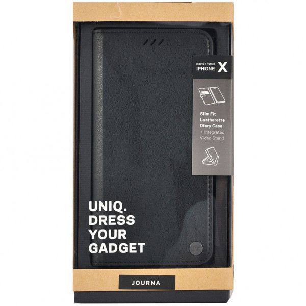 Чехол-книжка Uniq Journa Heritage для iPhone X/XS, цвет Черный (IPXGAR-JHERBLK)