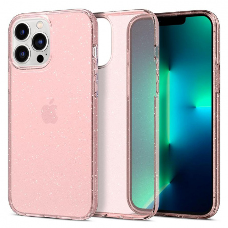 Чехол Spigen Liquid Crystal для iPhone 13 Pro Glitter Rose, прозрачный розовый (ACS03256)