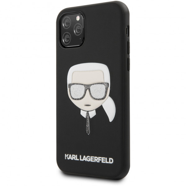 Чехол CG Mobile Karl Lagerfeld PU Leather Iconic Karl Hard Glitter для iPhone 11 Pro, цвет Черный (KLHCN58GLBK)