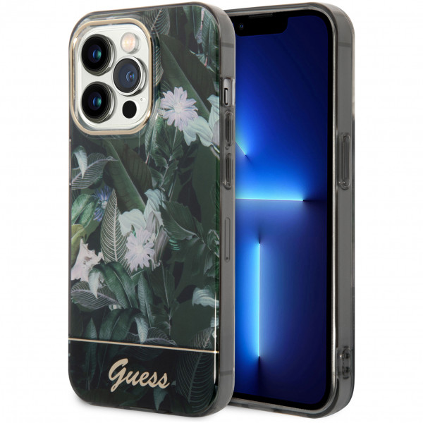 Чехол CG Mobile Guess PC/TPU Jungle w Electroplated camera Hard для iPhone 14 Pro, цвет Зеленый (GUHCP14LHGJGHA)