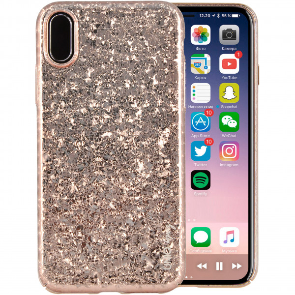 Чехол Uniq Topaz для iPhone X/XS, цвет Розовый (IPXHYB-TPZPNK)