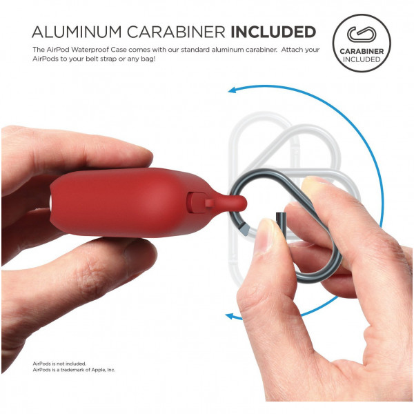 Водонепроницаемый чехол Elago AirPods Waterproof Hang Case для AirPods 2, цвет Красный (EAPWF-RD)