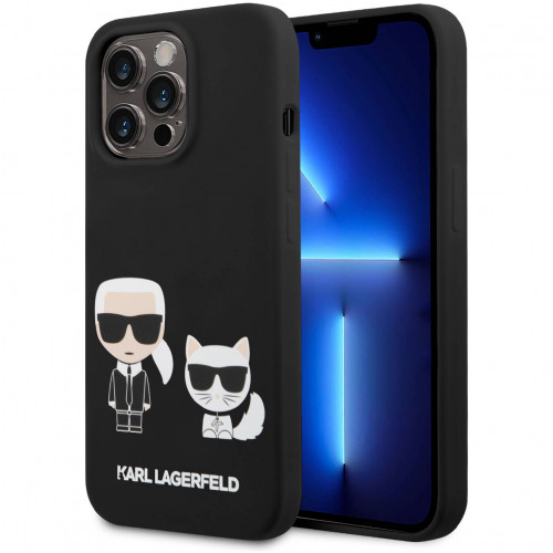 Чехол CG Mobile Karl Lagerfeld Liquid silicone Karl & Choupette Hard для iPhone 14 Pro, цвет Черный