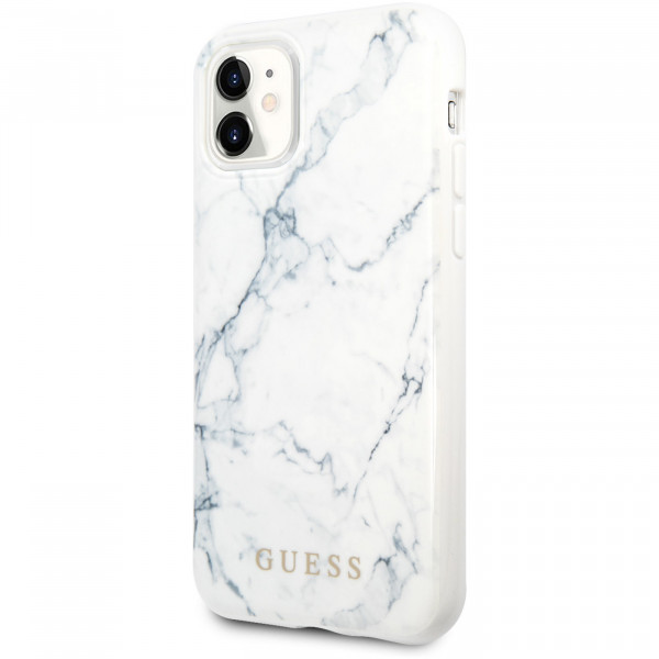 Чехол CG Mobile Guess Marble Design Hard PC/TPU для iPhone 11, цвет Белый (GUHCN61PCUMAWH)