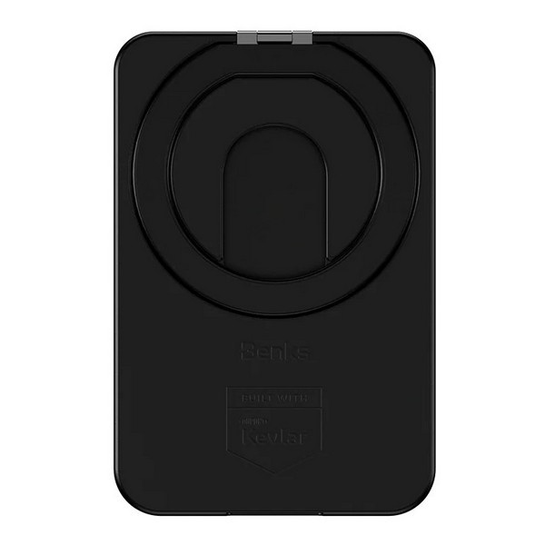 Магнитный картхолдер подставка Benks ArmorGo Built with Kevlar® 600D MagSafe, цвет черный (Black)