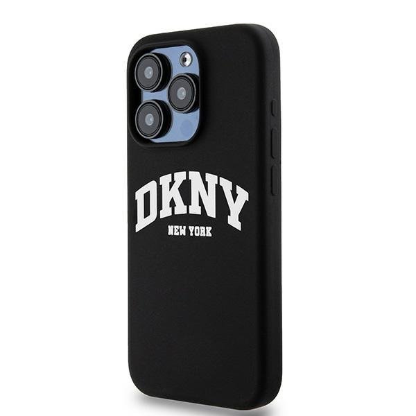 Чехол DKNY Liquid Silicone Arch Logo Hard Black/White (MagSafe) для iPhone 15 Pro