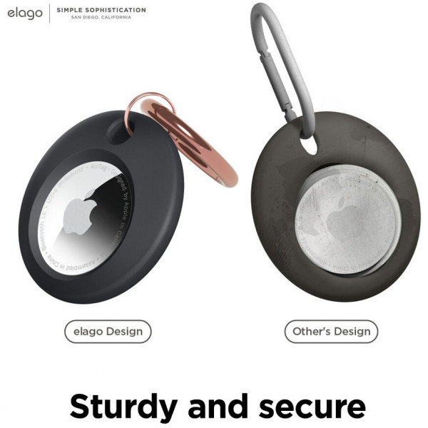 Чехол с карабином Elago AirTag Basic Case для AirTag, цвет Черный (EATSC-BA-BK)