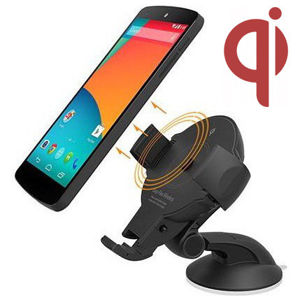 Держатель Onetto Charging Car&Desk Mount Easy Flex Wireless на гелевой присоске с беспроводной зарядкой, цвет Черный (EWC-3000)