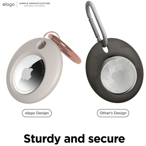 Чехол с карабином Elago AirTag Basic Case для AirTag, цвет Бежевый (EATSC-BA-ST)
