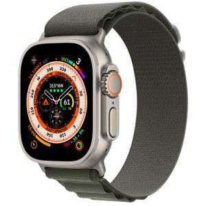 Apple Watch Ultra 49 мм корпус из титана ремешок Alpine Loop зеленого цвета