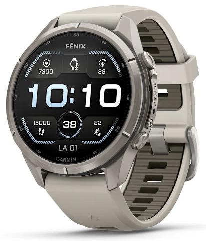 Умные часы Garmin Fenix 9 Pro AMOLED 43мм, титан с серым силиконовым ремешком