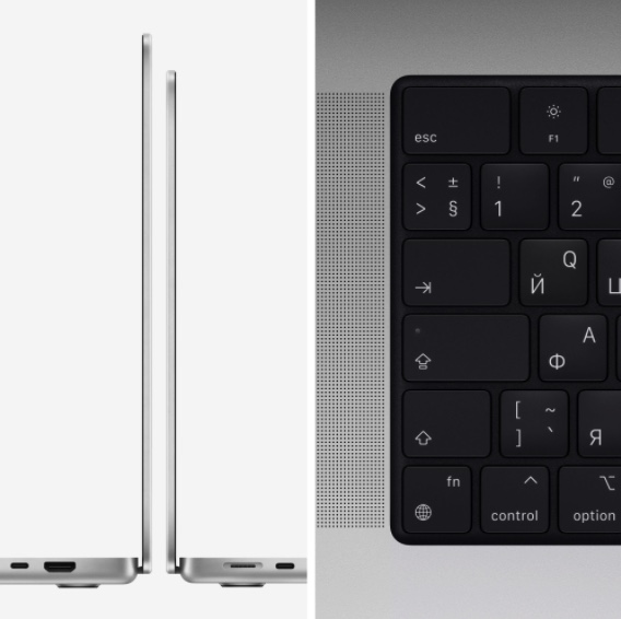Apple MacBook Pro 14" (M1 Pro, 2021) 16 ГБ, 1 ТБ SSD, серебристый (MKGT3)