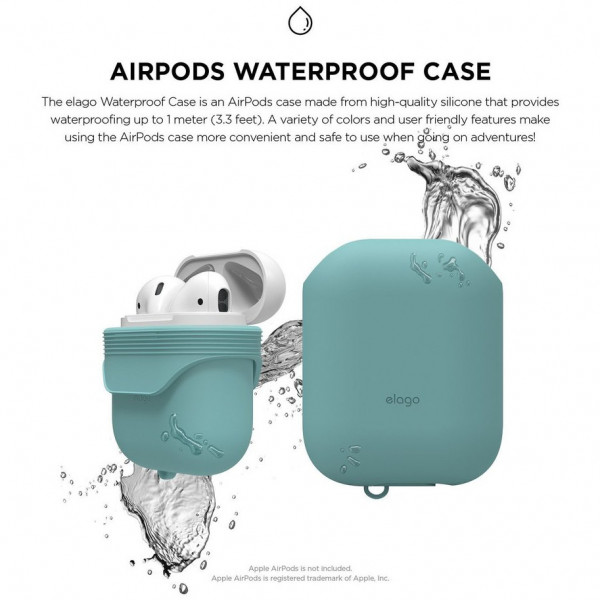 Водонепроницаемый чехол Elago Waterproof Case для AirPods, цвет "Коралловый синий" (EAPWF-BA-CBL)