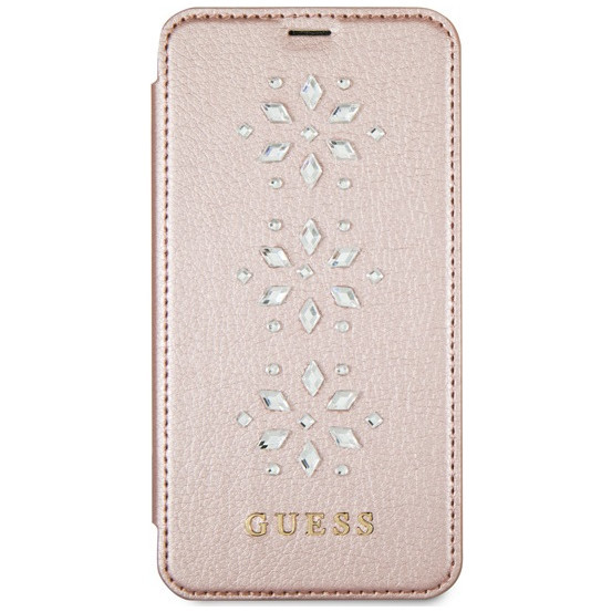 Чехол-книжка CG Mobile Guess Studs&Sparkles Booktype/Snowflakes для iPhone X/XS, цвет Розовый (GUFLBKPXSTUPI)