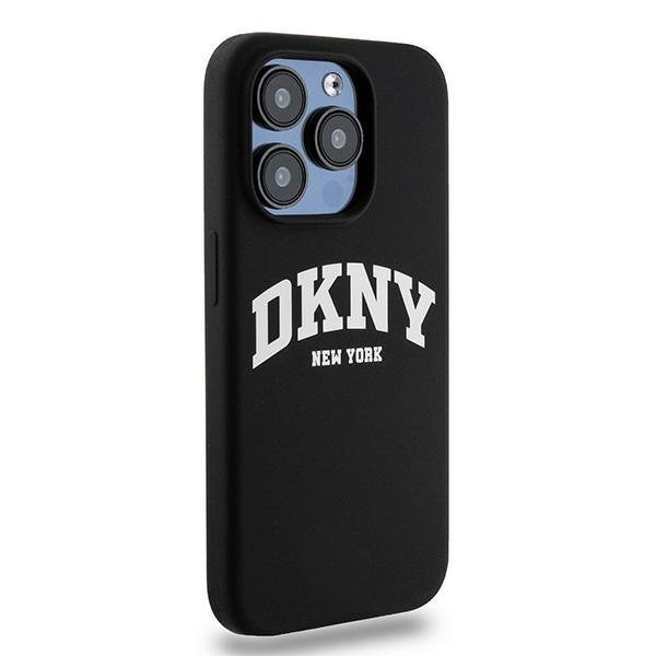Чехол DKNY Liquid Silicone Arch Logo Hard Black/White (MagSafe) для iPhone 15 Pro