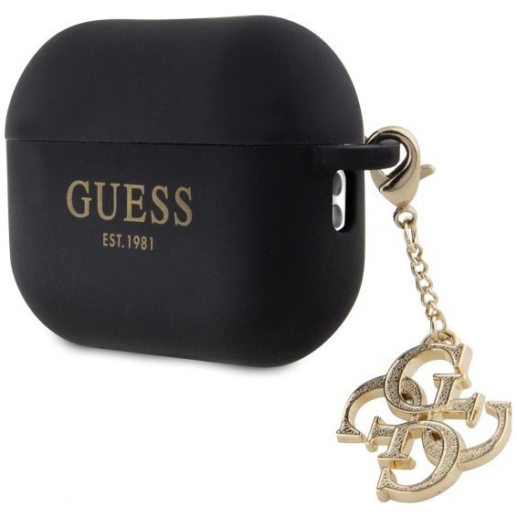 Чехол Guess Liquid silicone with Big 4G charm для AirPods Pro 2, цвет Черный
