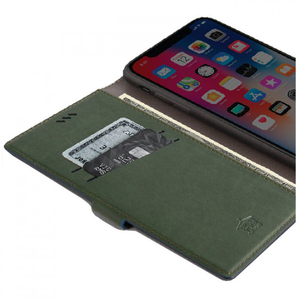 Чехол-книжка Uniq Journa Heritage для iPhone X/XS, цвет Темно-синий (IPXGAR-JHERNBU)