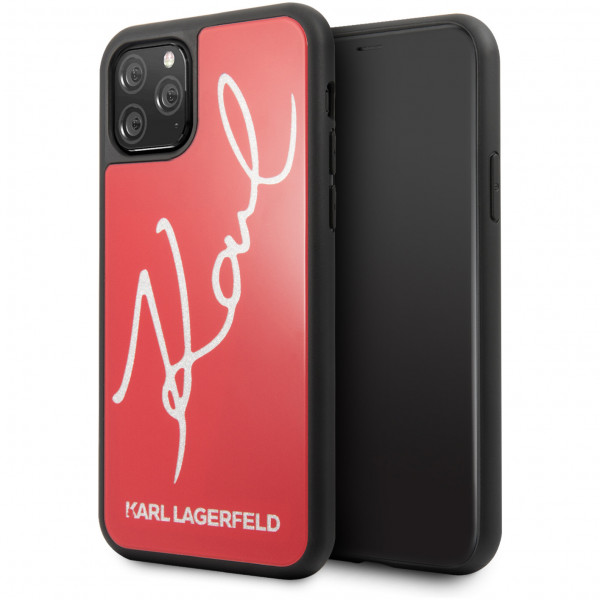 Чехол CG Mobile Karl Lagerfeld Double Layer Karl signature Hard Glass для iPhone 11 Pro, цвет Красный (KLHCN58DLKSRE)