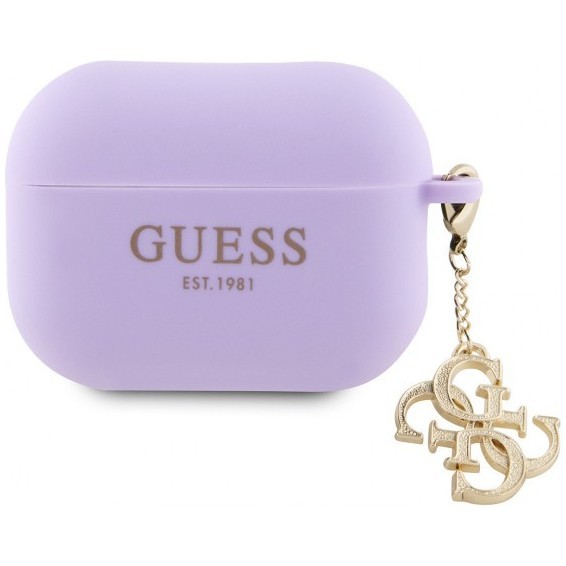 Чехол Guess Liquid silicone with Big 4G charm для AirPods Pro 2, цвет Фиолетовый