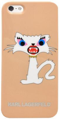 Чехол Lagerfeld Monster Choupette для iPhone 5/5S/SE, цвет Бежевый (KLHCPSEMC2BE)