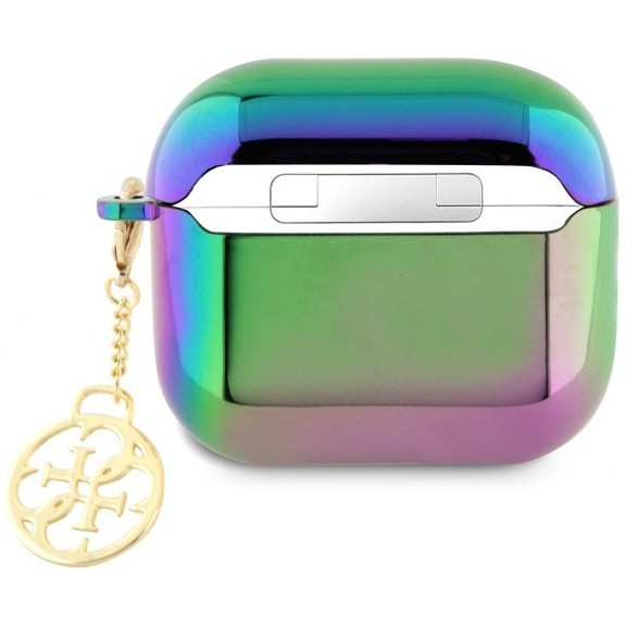 Чехол Guess PC/TPU with 4G Charm Iridescent для AirPods 3, цвет Черный