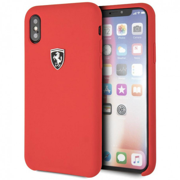 Чехол CG Mobile Ferrari Silicone rubber Silver logo Hard для iPhone XS Max, цвет Красный (FEOSIHCI65RE)