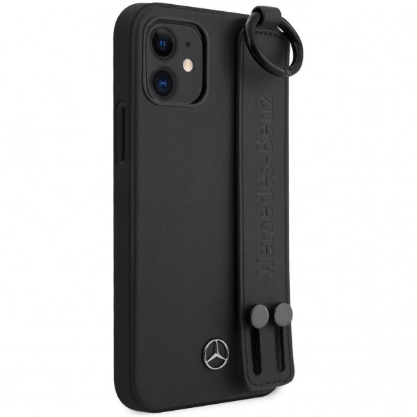 Чехол CG Mobile Mercedes Genuine Leather with Hand Strap Hard для iPhone 12 mini, цвет Черный (MEHCP12SLSSBK)