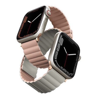 Ремешок Uniq Revix reversible Magnetic для Apple Watch 49/45/44/42 мм, цвет Розовый/Бежевый (Pink/Beige) (45MM-REVPNKBEG)