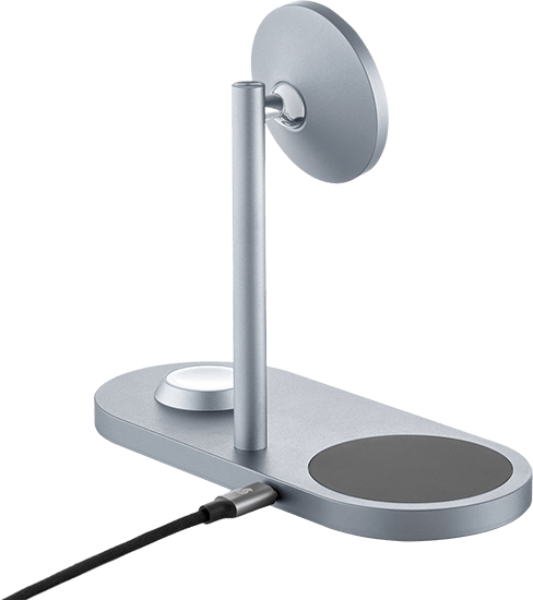 Беспроводное зарядное устройство uBear  Stage 3in1 Magnetic wireless charger, цвет: серый (WL07SG31-AD)