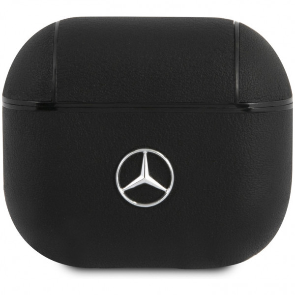 Чехол CG Mobile Mercedes Genuine leather with metal logo для AirPods 3, цвет Черный (MEA3CSLBK)