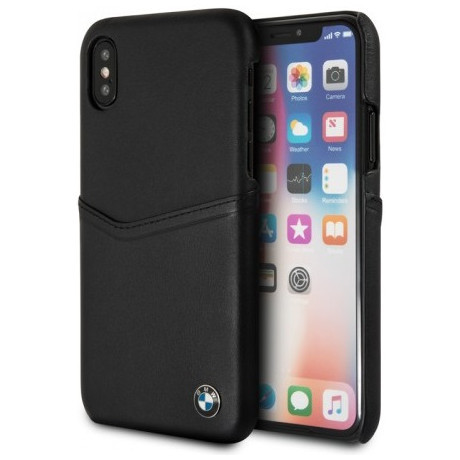 Чехол CG Mobile BMW Signature Card Slot Hard Leather для iPhone X/XS, цвет Черный (BMHCPXGLCSBK)