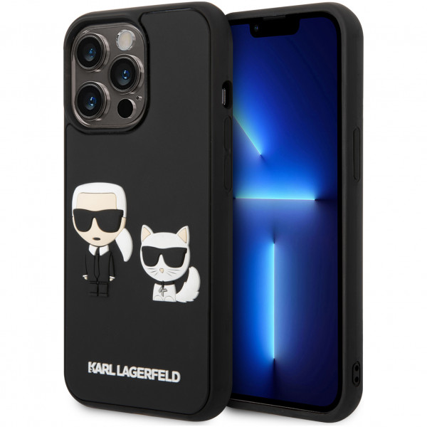 Чехол CG Mobile Karl Lagerfeld 3D Rubber Karl and Choupette Hard для iPhone 14 Pro Max, цвет Черный (KLHCP14X3DRKCK)