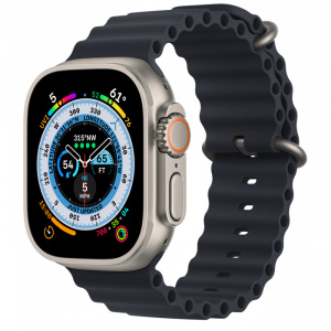 Apple Watch Ultra 49 мм корпус из титана ремешок Ocean Band цвета "тёмная ночь"