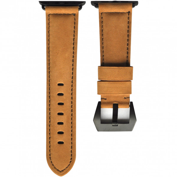 Ремешок кожаный Uniq Kronos Strap Leather для Apple Watch 42/44/45mm, цвет Коричневый (42MM-KRNSBWN)