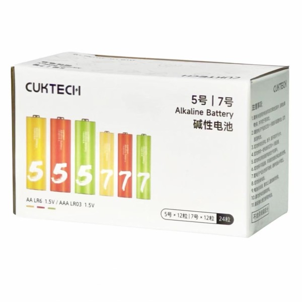 Батарейки CUKTECH B10 ZI5 тип AA 12 шт. + ZI7 тип AAA 12 шт. LR24 (цветные)