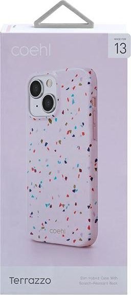 Чехол Uniq COEHL Terrazzo Pink для iPhone 13, розовый