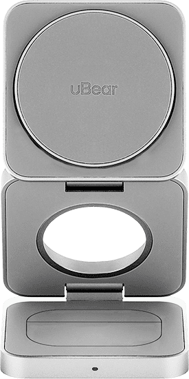 Беспроводное зарядное устройство uBear Balance 3in1 Magnetic wireless charger, цвет: серебро (WL09SL31-ADM)