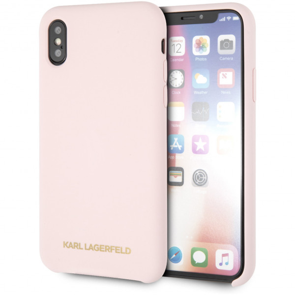 Чехол CG Mobile Karl Lagerfeld Silicone collection Gold logo Hard для iPhone X/XS, цвет Светло-розовый (KLHCPXSLLPG)