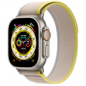 Apple Watch Ultra 49 мм корпус из титана ремешок Trail Loop желто-бежевого цвета