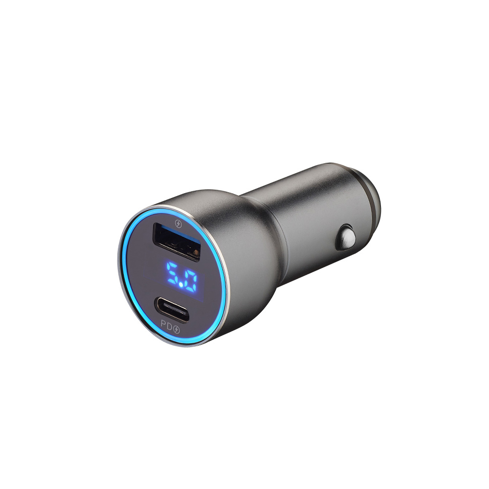 AЗУ Deppa USB A + USB-C, PD, QC 3.0, 36W, дисплей, алюминий, графит (11294)