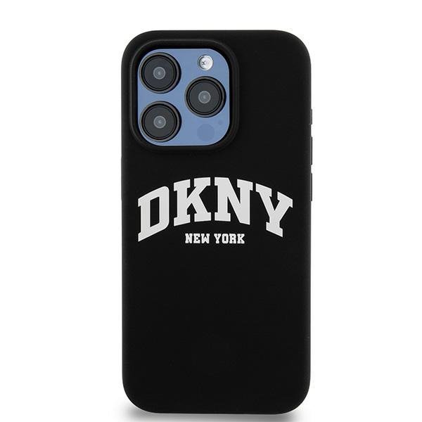 Чехол DKNY Liquid Silicone Arch Logo Hard Black/White (MagSafe) для iPhone 15 Pro