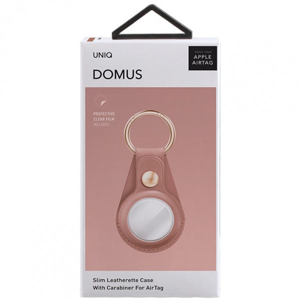 Чехол Uniq Domus Leatherette для AirTag, Розовый (AIRTAG-DOMPNK)