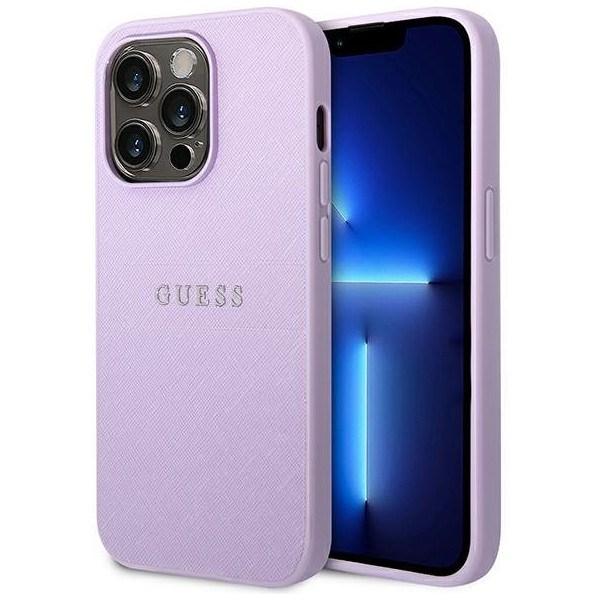 Чехол CG Mobile Guess PU Saffiano with metal logo Hard для iPhone 14 Pro Max, цвет Сиреневый (GUHCP14XPSASBPU)