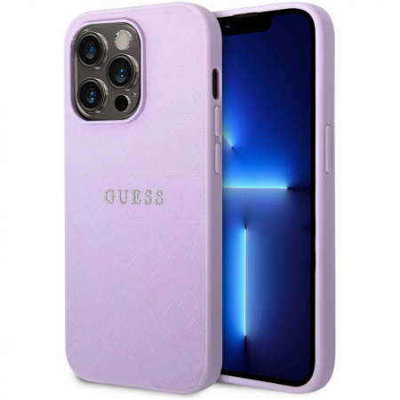 Чехол CG Mobile Guess PU Saffiano with metal logo Hard для iPhone 14 Pro, цвет фиолетовый (GUHCP14LPSASBPU)